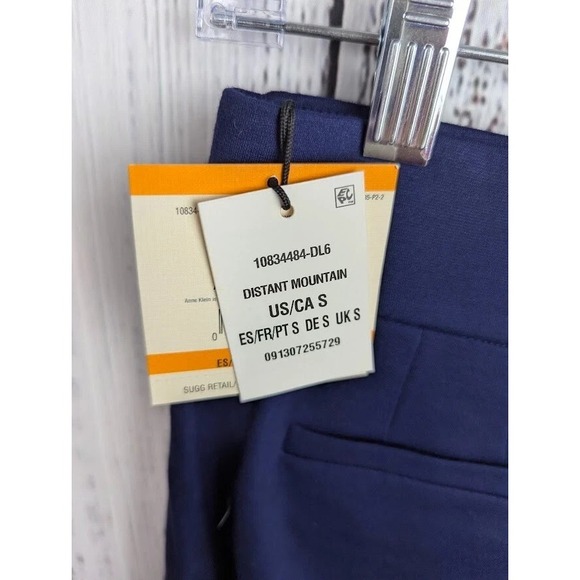 Anne Klein Solid Pull On Pants Distant Mountain Women's Size S Blue Straight Leg - Picture 3 of 5